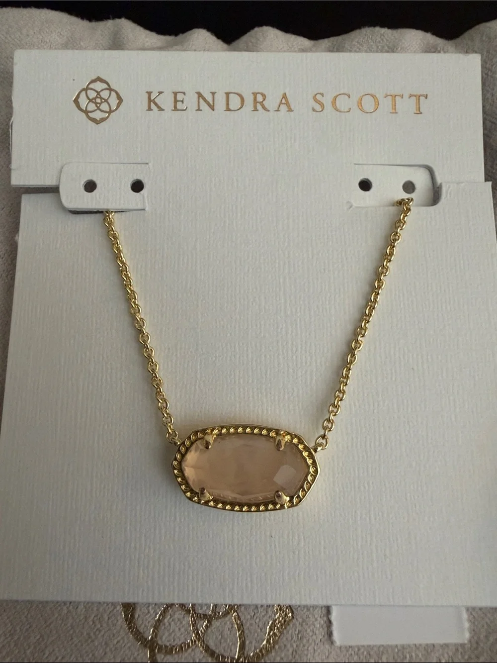 Kendra Scott Elisa Gold and Blush Pink Necklace, with tags and pouch - Picture 4 of 4
